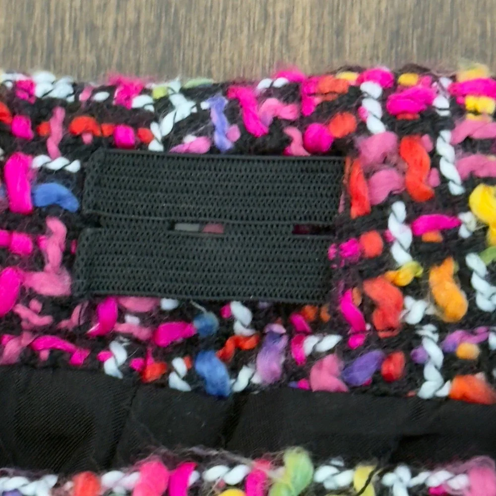 Forever‎ 21 Girls Pink Tweed Mini Skirt Frayed Hem